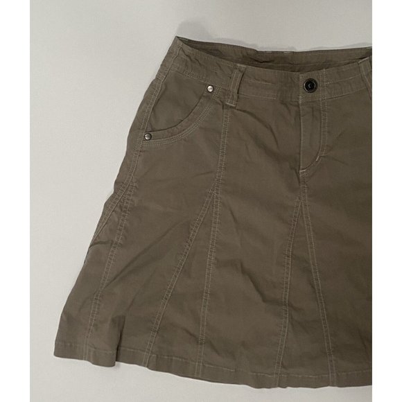 Kuhl Women's Size 2 Light Khaki Vintage Patina Dye Unlined Skirt Waist 28" - Picture 3 of 12